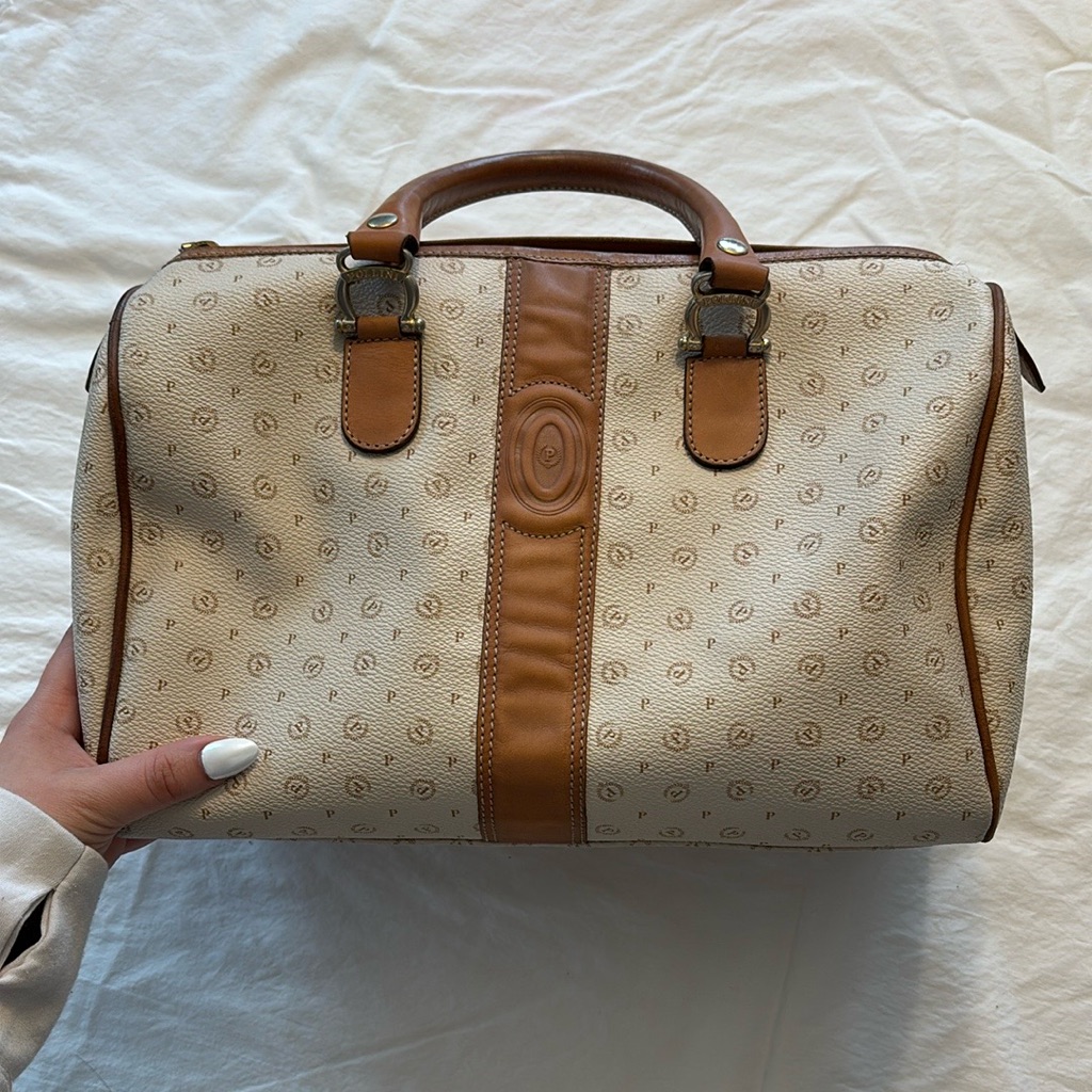 Pollini Handbag In Cream And Tan